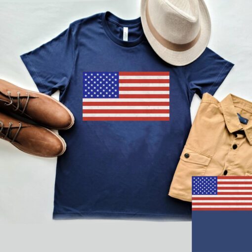 Navy American Flag T-Shirt