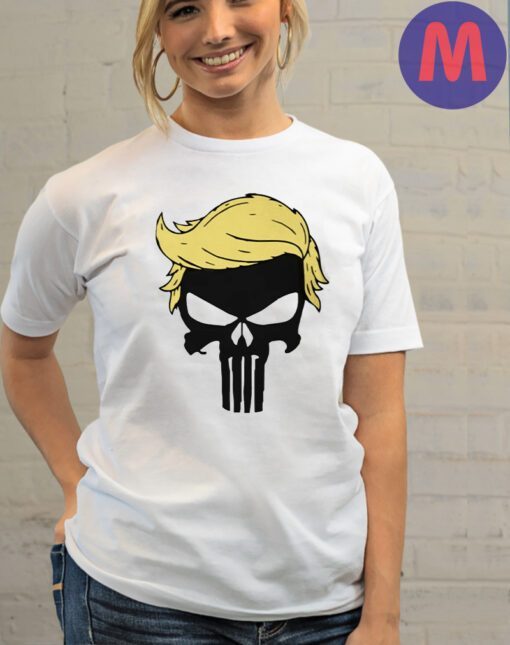 Punisher Trump White Cotton T-Shirts