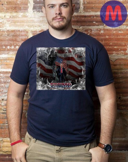 Trump 2024 Patriot Patriotic Smoky America MAGA Flag Shirt