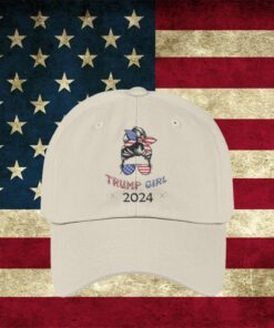 Trump Girl 2024 Hat Embroidered Baseball Cap with American Flag