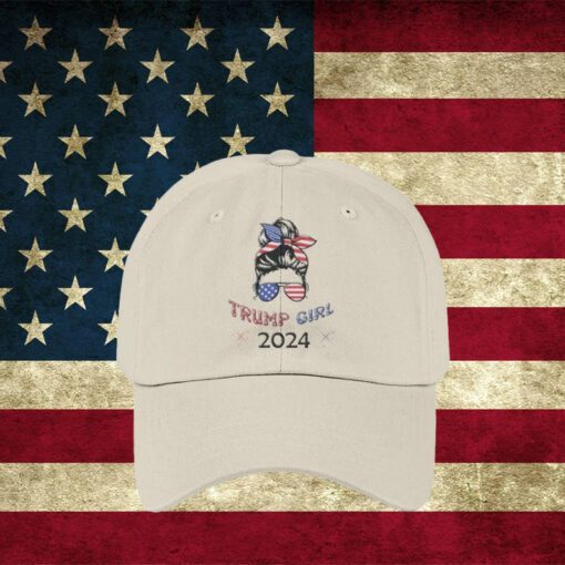 Trump Girl 2024 Hat Embroidered Baseball Cap with American Flag