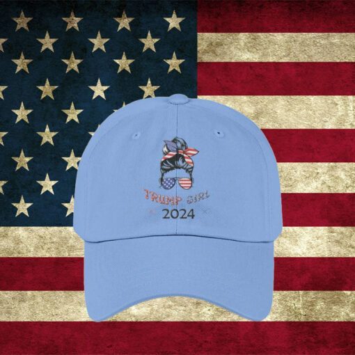 Trump Girl 2024 Hats Embroidered Baseball Cap with American Flag