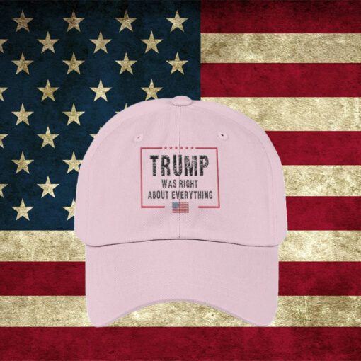 Trump Was Right About Everything Hats Embroidered Baseball Cap with American Flag