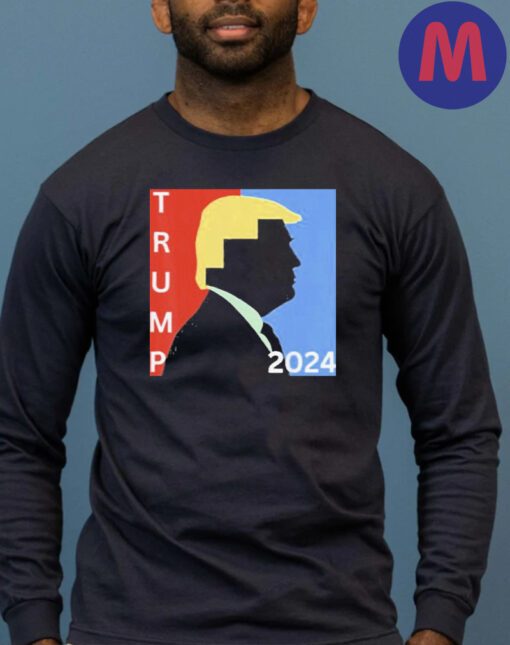 trump 2024 rally colorblock silhouette pro republican vote T-shirts