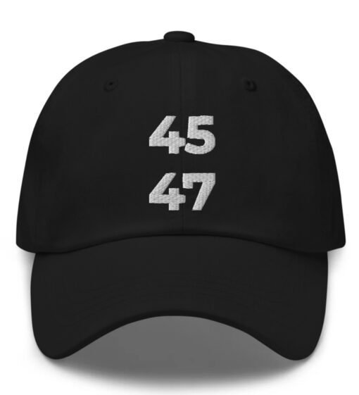 45 47 trump hat black