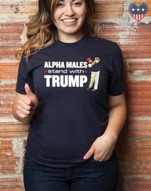Alpha males stand with trump t-shirts