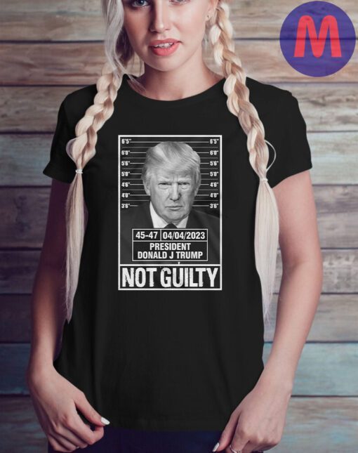 Donald Trump Police Mugshot Photo T-shirt Not Guilty 45-47 President T-shirts