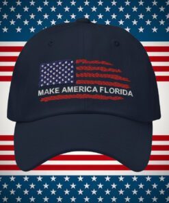 Make America Florida Embroidered Dad Hat, Ron Desantis 2024 navy