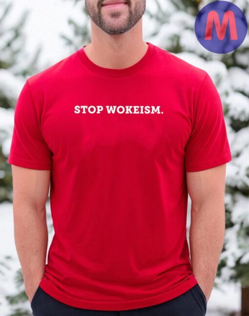 Stop Wokeism Red Cotton T-Shirts