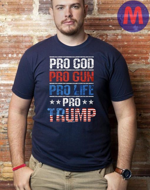 Trump 2024 American Flag Vintage T-Shirt MAGA trump 2024 Shirts, Pro Trump Shirts