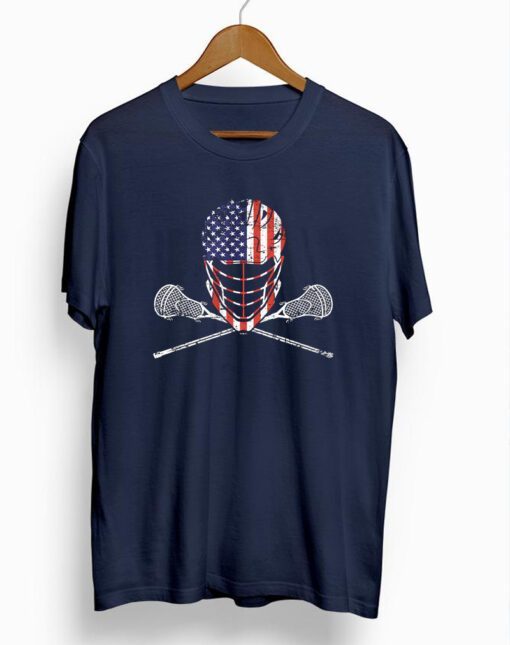 USA Lacrosse Helmet and Sticks Men's T-shirt