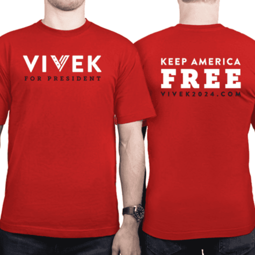 Vivek for President Red Cotton T-Shirt