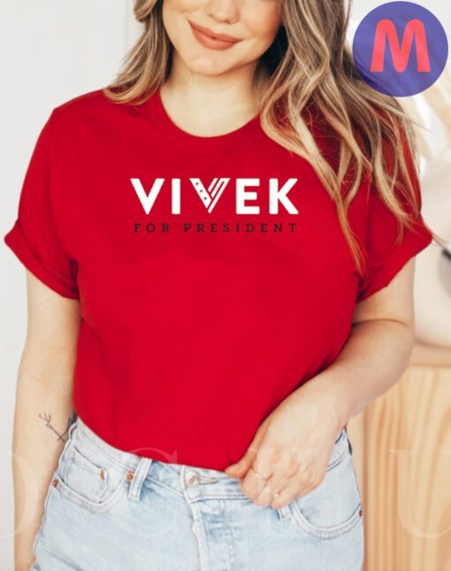 Vivek for President Red Cotton T-Shirt