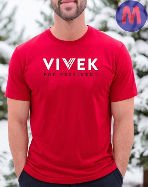 Vivek for President Red Cotton T-Shirts