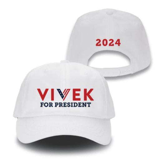 Vivek for President White Unstructured Adjustable Hat