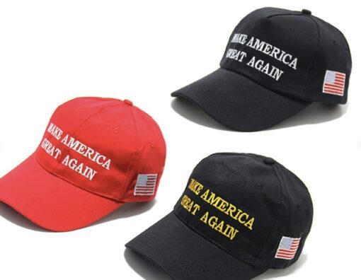 Red MAGA Hat With American Flag