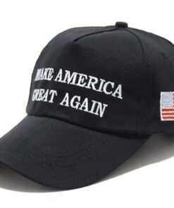 Red MAGA Hat With American Flag black