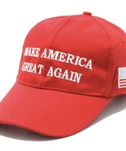 Red MAGA Hat With American Flag red