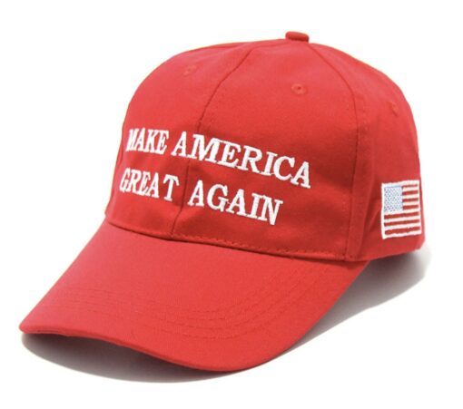 Red MAGA Hat With American Flag red