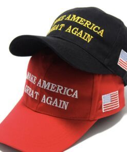 Red MAGA Hat With American Flags