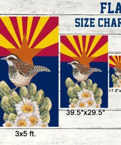 arizona flag cactus wren and saguaro cactus blossom bnn475f 6890