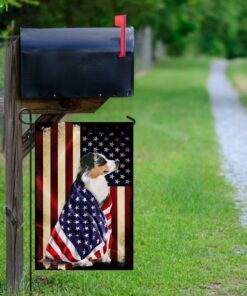 australian shepherd american patriot flag 4050