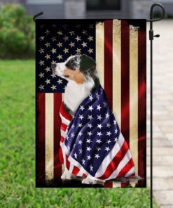 australian shepherd american patriot flag 8596