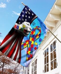 autism awareness american flag 7104