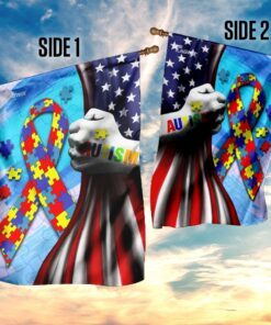 autism awareness american flag 7116