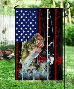 bass fishing flag largemouth bass fishing american flag qtr02f 2753