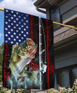 bass fishing flag largemouth bass fishing american flag qtr02f 2817