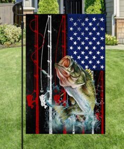 bass fishing flag largemouth bass fishing american flag qtr02f 2841