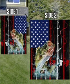 bass fishing flag largemouth bass fishing american flag qtr02f 3299