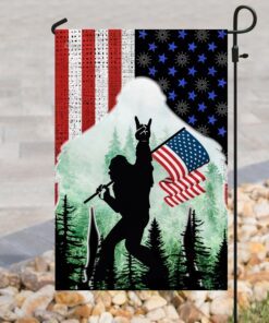 bigfoot celebrate fourth of july independence day flag 7593