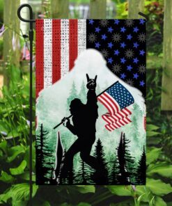 bigfoot celebrate fourth of july independence day flag 8225