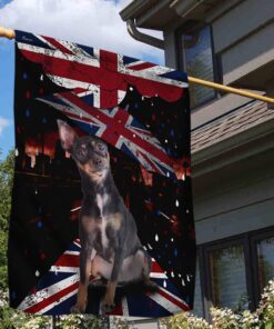 black english toy terrier dog uk flag ntt47fv6 3744