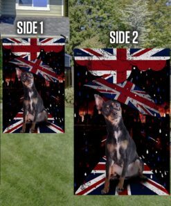 black english toy terrier dog uk flag ntt47fv6 7097