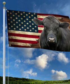 black angus cattle american grommet flag mln437gf 5052