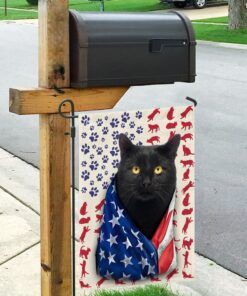 black cat celebrate fourth of july independence day flag 4822