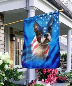 boston terrier dog stars &amp stripes flag 2316