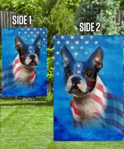 boston terrier dog stars &amp stripes flag 6731