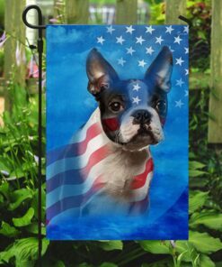 boston terrier dog stars &amp stripes flag 8493