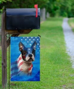 boston terrier dog stars &amp stripes flag 8920