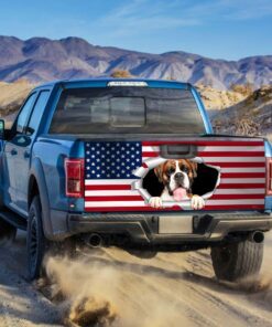 boxer dog truck tailgate decal sticker wrap qnn342tdv1 4549