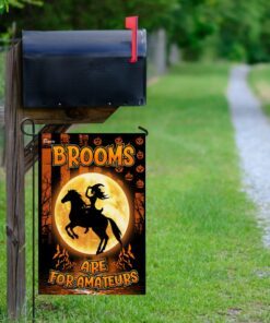 brooms are for amateurs horse riding flag 3609