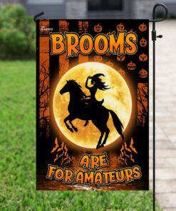 brooms are for amateurs horse riding flag 3946