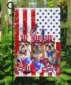 bulldog 4th of july happy independence day flag 5267