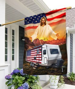 camping trailer god bless flag mln233f 3724