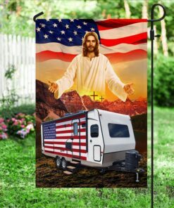 camping trailer god bless flag mln233f 5404