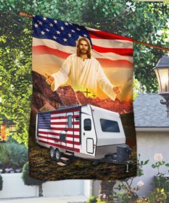 camping trailer god bless flag mln233f 6949